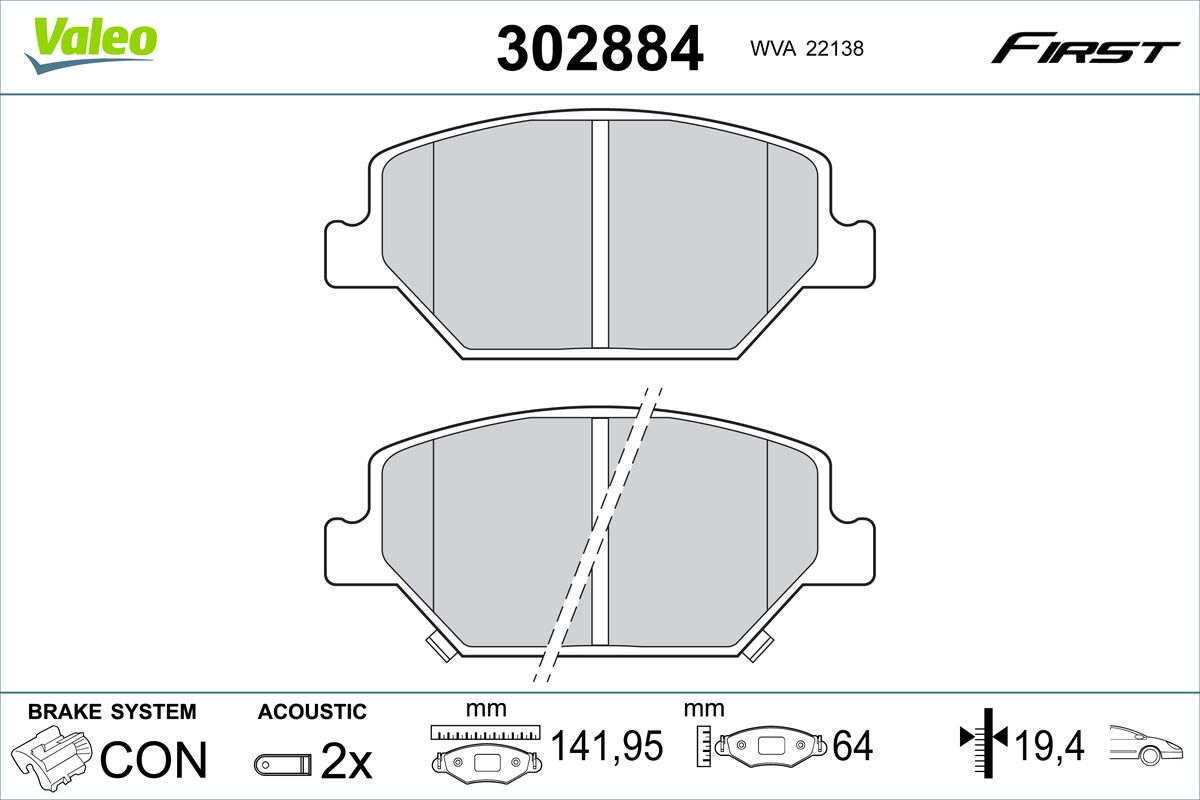 VALEO Fékbetét, mind 302884_VALEO